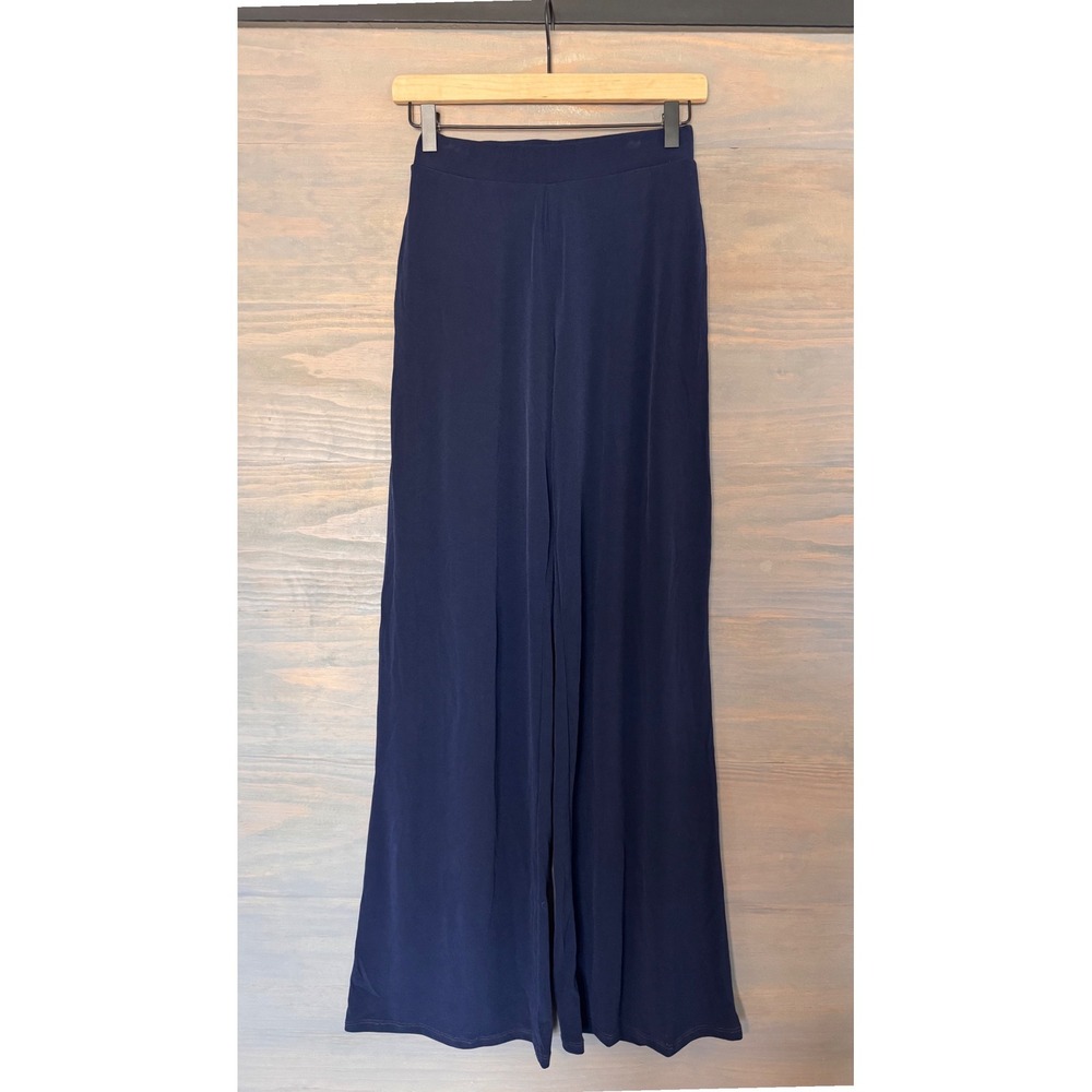 Brigitte Brianna Navy Blue Wide Leg Palazzo Pants High Waist Modest Size M